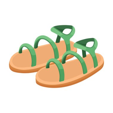 Sandal vektör karikatür simgesi. Beyaz arka planda vektör illüstrasyon fiskesi. Ayrı karikatür resimli sandalet ikonu.