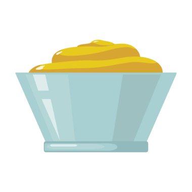 Sos vektörü çizgi film ikonu. Beyaz arka planda vektör illüstrasyonu. Sos 'un izole çizgi film çizim simgesi.