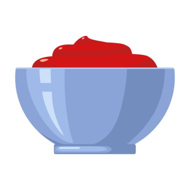 Sos vektörü çizgi film ikonu. Beyaz arka planda vektör illüstrasyonu. Sos 'un izole çizgi film çizim simgesi.