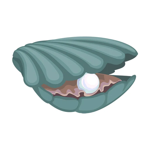 Deniz kabuğu vektör karikatür simgesi. Beyaz arka planda vektör illüstrasyon deniz kabuğu. Deniz kabuğunun izole edilmiş çizgi film çizim simgesi. — Stok Vektör