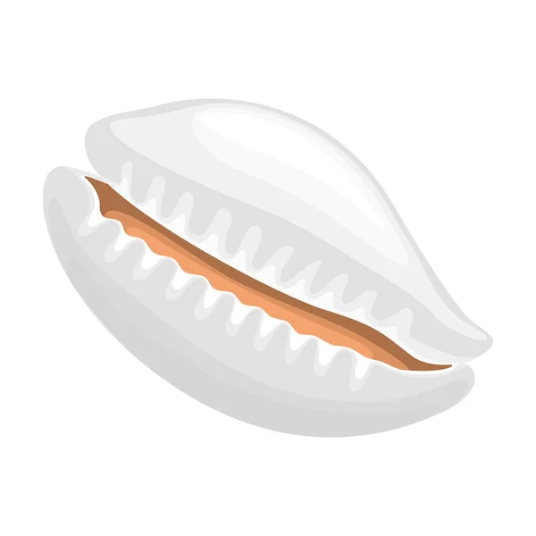 Shell sea vector cartoon icon. Vector illustration sea shell on white background. Isolated cartoon illustration icon of seashell. — Stock Vector