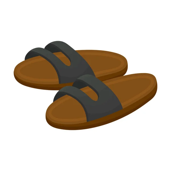 Ikona animovaného vektoru Sandal. Vektorová ilustrace flipflop na bílém pozadí. Izolované kreslené ilustrace ikony sandálu. — Stockový vektor