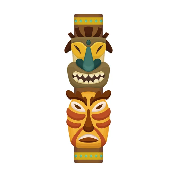 Totem tribal vector cartoon icoon. Vector illustratie totem hout op witte achtergrond. Geïsoleerde cartoon illustratie icoon van masker hout. — Stockvector