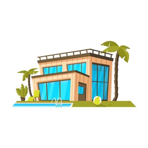 Hus vektor tecknad ikon. Vektor illustration hus på vit bakgrund. Isolerad tecknad illustration ikon av lägenheten. — Stock vektor