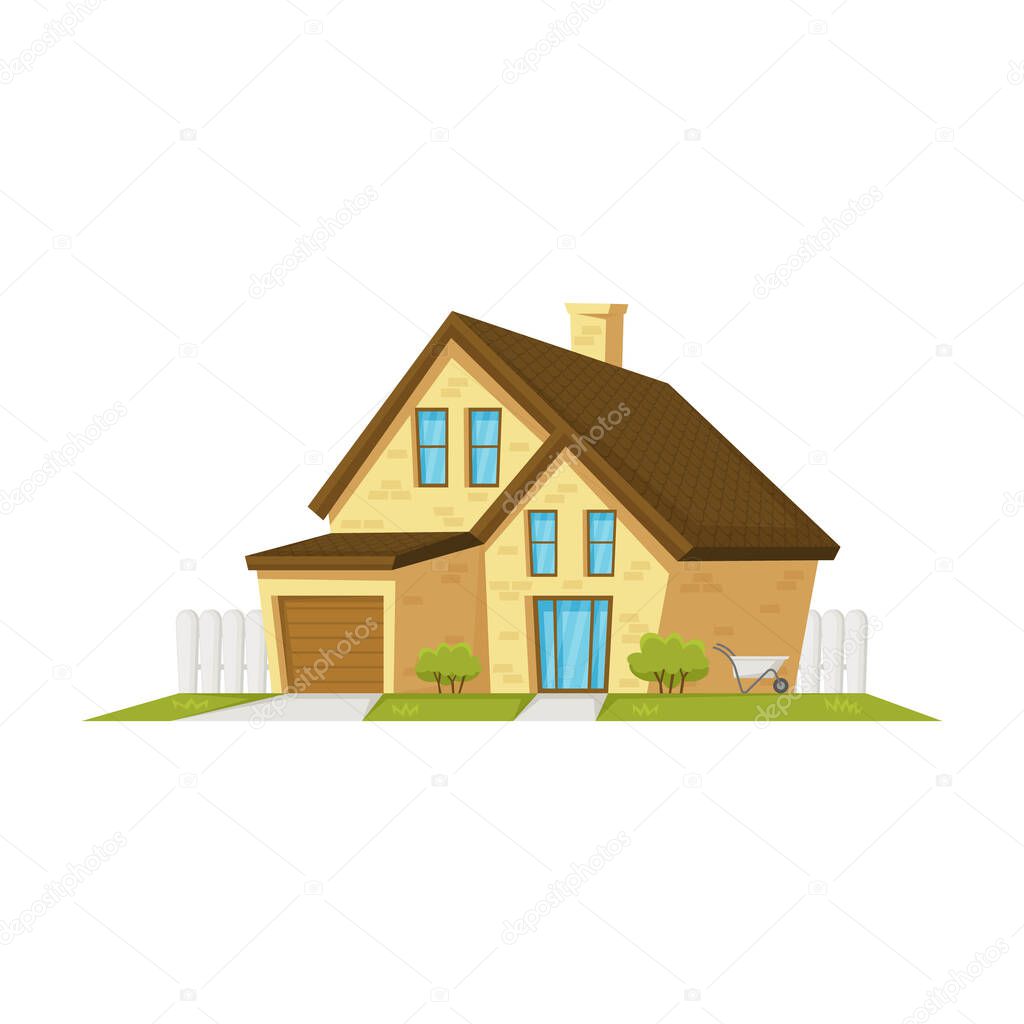 House vector cartoon icon. Vector illustration house on white background. Isolated cartoon illustration logo of apartment.