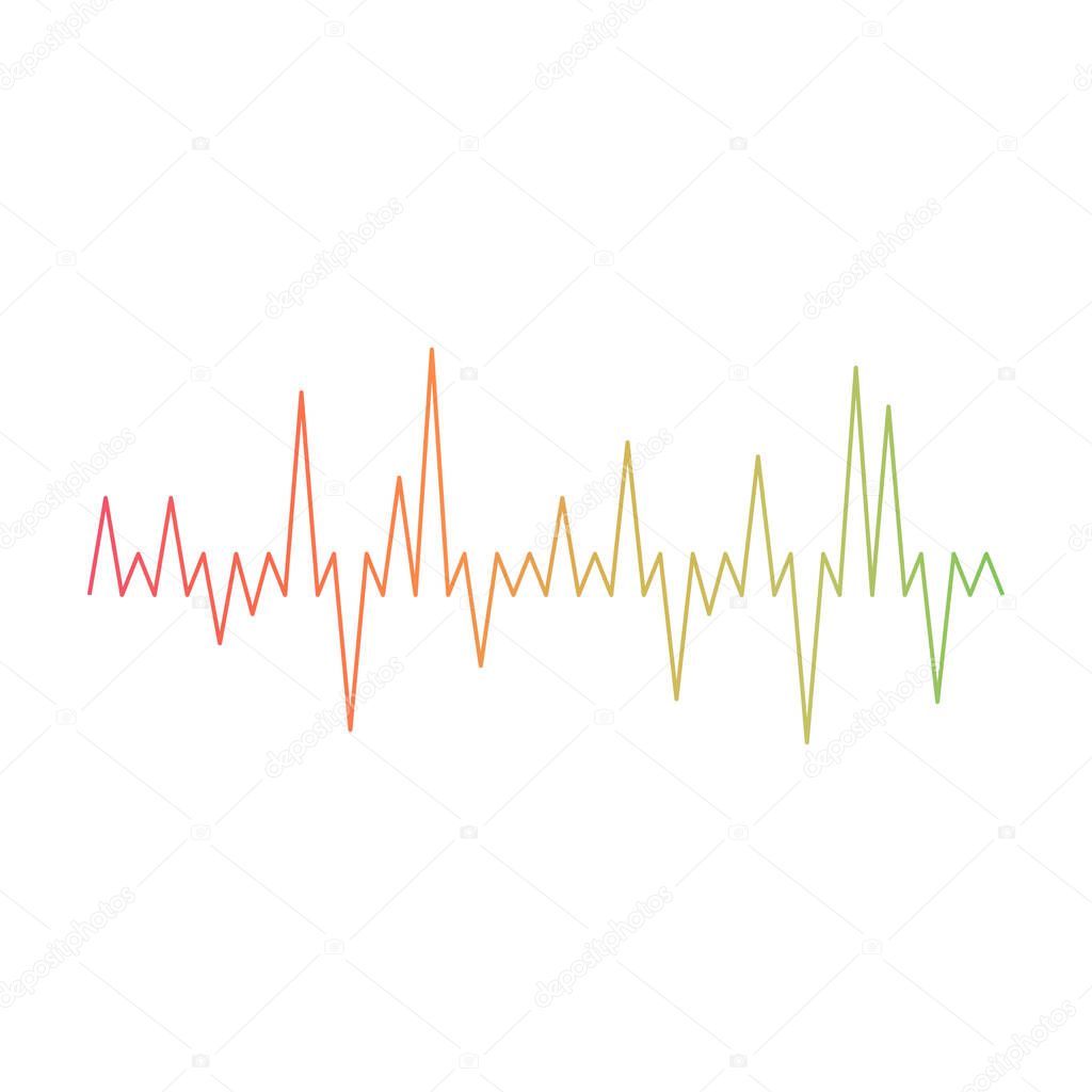 Sound wave vector cartoon icon. Vector illustration sound wave on white background. Isolated cartoon illustration logo of form.