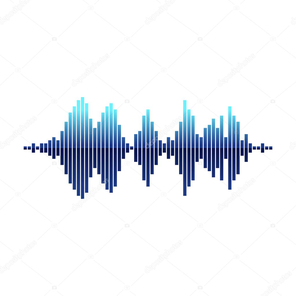 Sound wave vector cartoon icon. Vector illustration sound wave on white background. Isolated cartoon illustration logo of form.