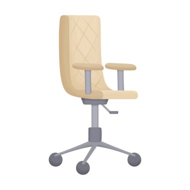 Sandalye ofisi vektör karikatür simgesi. Beyaz arka planda vektör illüstrasyon koltuğu ofisi. Sandalye ofisinin izole çizgi film illüstrasyon simgesi.