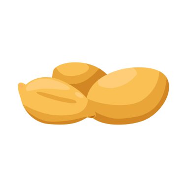 Fıstık ve yemek ikonunun izole edilmiş bir nesnesi. Fıstık koleksiyonu ve taze stok vektör çizimi.