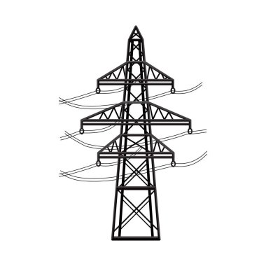 Sütun ve enerji işaretinin vektör tasarımı. Web için sütun ve istasyon stok sembolü grafiği.