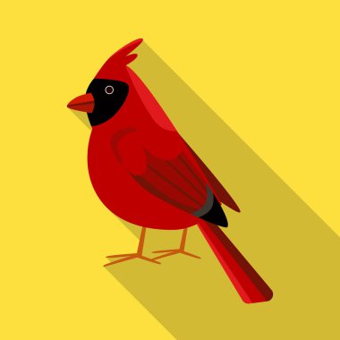 Kardinal ve kırmızı ikonun izole edilmiş nesnesi. Stok için kardinal ve kuş vektör simgesi kümesi.
