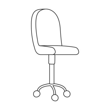 Sandalye ofisi vektör taslağı simgesi. Beyaz arka planda vektör illüstrasyon mobilya koltuğu. Sandalye ofisinin izole edilmiş taslak çizim simgesi.