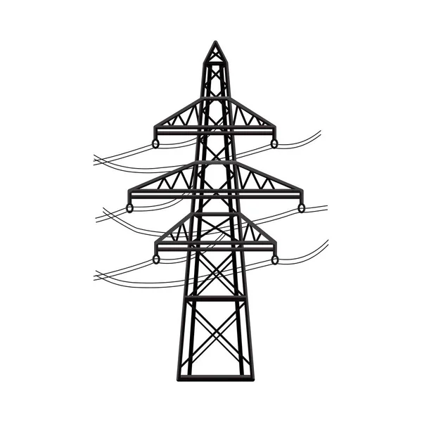 Diseño vectorial de pilar y signo energético. Gráfico del símbolo del stock de pilares y estaciones para la web. — Vector de stock