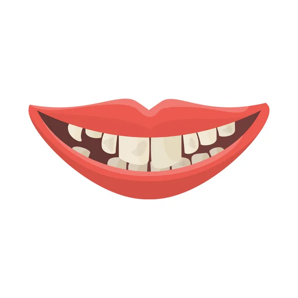 Objeto isolado de boca e símbolo de dentes. Elemento web de boca e aparelho símbolo de estoque para web. — Vetor de Stock