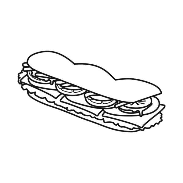 Ilustración vectorial del logotipo de hamburguesa y hoagie. Elemento web de hamburguesa y bollo icono de vectores para stock. — Vector de stock