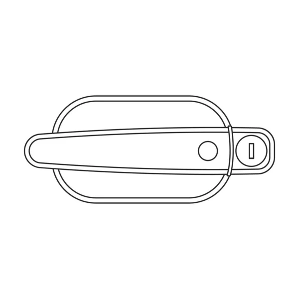 Manija icono de contorno de vector de puerta. Ilustración vectorial manejar coche puerta sobre fondo blanco. Icono de ilustración de contorno aislado de la mano automática. — Vector de stock