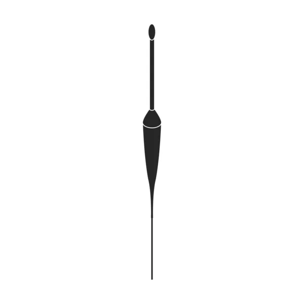 Черная иконка с плавающим вектором. Векторная иллюстрация рыбалки на белом фоне. Изолированная чёрная иллюстрация. — стоковый вектор