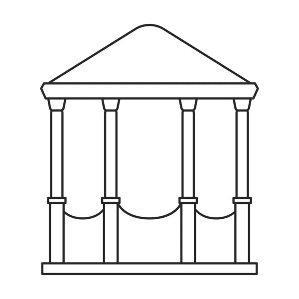 Gazebo vecteur en bois icône contour. Gazebo vectoriel illustration en bois sur fond blanc. Isolée illustration de contour icône de pergola. — Image vectorielle