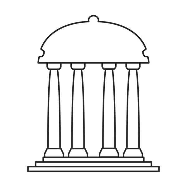 Gazebo hölzerne Vektor-Umriss-Symbol. Vector Illustration Pavillon aus Holz auf weißem Hintergrund. Isolierte Umrisse illustrieren die Pergola. — Stockvektor