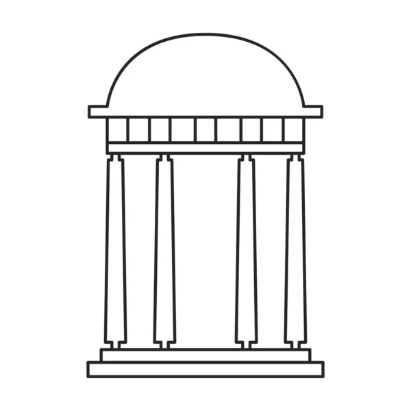 Gazebo icono de contorno de madera vector. Ilustración vectorial gazebo de madera sobre fondo blanco. Icono de ilustración de contorno aislado de pérgola. — Vector de stock