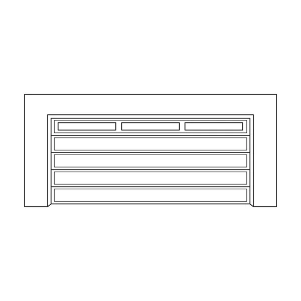 Puerta vector de garaje icono contorno. Vector ilustración puerta de la casa sobre fondo blanco. Icono de ilustración de contorno aislado de garaje de la puerta. — Vector de stock