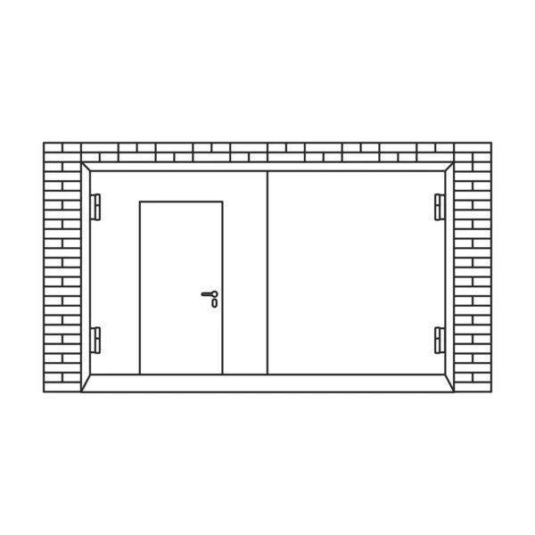 Porte garage vectoriel icône contour. Illustration vectorielle porte maison sur fond blanc. Isolée illustration de contour icône de garage porte. — Image vectorielle