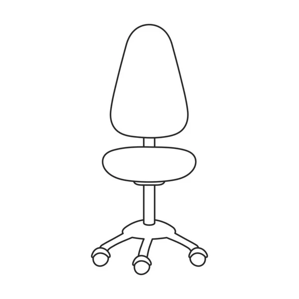 Sandalye ofisi vektör taslağı simgesi. Beyaz arka planda vektör illüstrasyon mobilya koltuğu. Sandalye ofisinin izole edilmiş taslak çizim simgesi. — Stok Vektör
