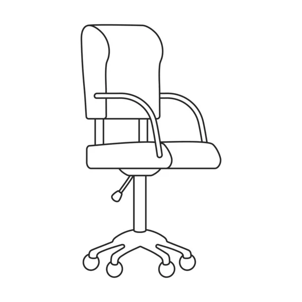 의자 모양의 사무실 벡터 윤곽 아이콘. 반사기는 흰 바탕에 가구 안락 의자를 그려 넣는다. 의자에 앉는 모습 을묘사 하는 별도의 윤곽. — 스톡 벡터