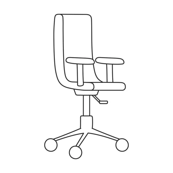 Stuhl Büro Vektor Umriss Symbol. Vector Illustration Möbelsessel auf weißem Hintergrund. Isolierte Umrisse illustrieren die Ikone des Bürostuhls. — Stockvektor