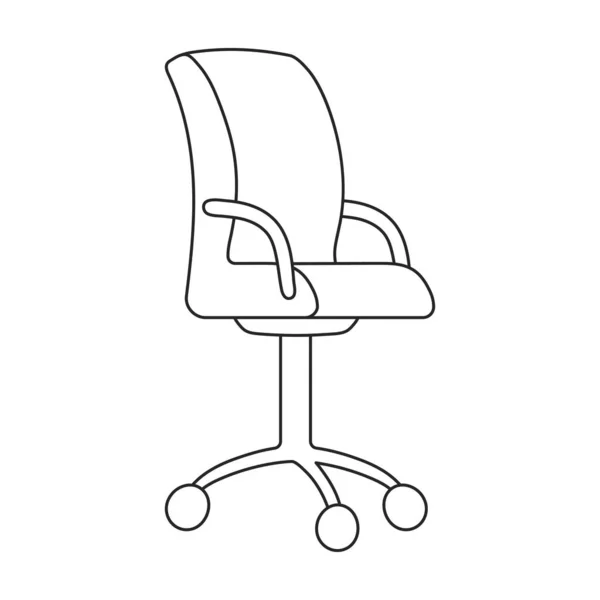 Stoel kantoor vector overzicht icoon. Vector illustratie meubels fauteuil op witte achtergrond. Geïsoleerde schets illustratie icoon van stoel kantoor. — Stockvector