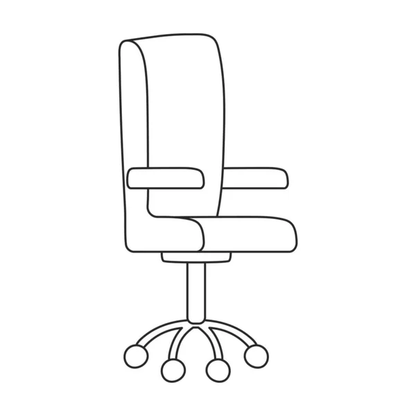 チェアオフィスベクトルアウトラインアイコン。白い背景にベクトルイラスト家具アームチェア。椅子室の独立したアウトラインイラストアイコン. — ストックベクタ