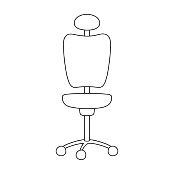 Stoel kantoor vector overzicht icoon. Vector illustratie meubels fauteuil op witte achtergrond. Geïsoleerde schets illustratie icoon van stoel kantoor. — Stockvector