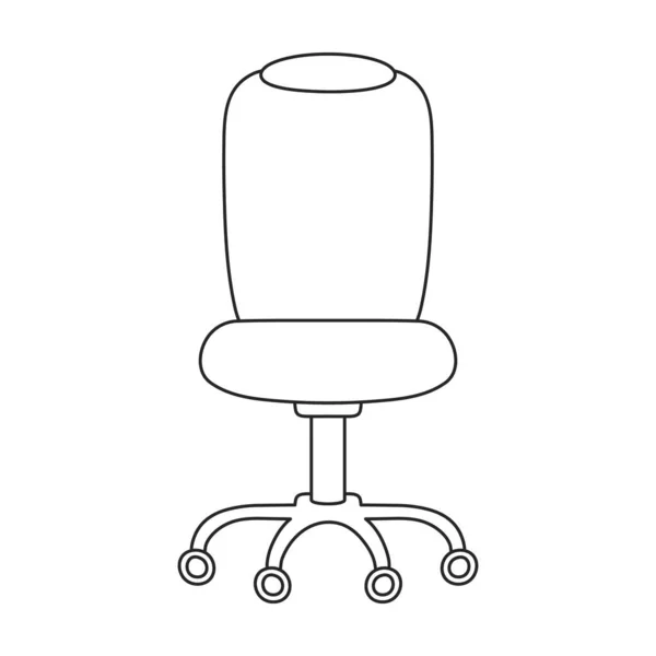 Silla vector de oficina icono contorno. Sillón de muebles de ilustración vectorial sobre fondo blanco. Icono de ilustración de esquema aislado de la oficina de la silla. — Archivo Imágenes Vectoriales