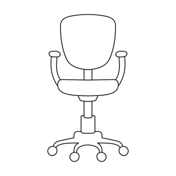 Stuhl Büro Vektor Umriss Symbol. Vector Illustration Möbelsessel auf weißem Hintergrund. Isolierte Umrisse illustrieren die Ikone des Bürostuhls. — Stockvektor