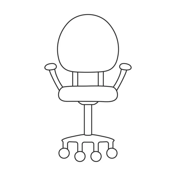 Εικονίδιο διανύσματος γραφείου καρέκλας. Vector εικονογράφηση έπιπλα πολυθρόνα σε λευκό φόντο. Μεμονωμένο εικονίδιο περίγραμμα του γραφείου καρέκλα. — Διανυσματικό Αρχείο