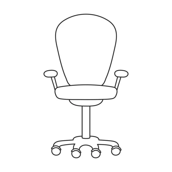 Stuhl Büro Vektor Umriss Symbol. Vector Illustration Möbelsessel auf weißem Hintergrund. Isolierte Umrisse illustrieren die Ikone des Bürostuhls. — Stockvektor