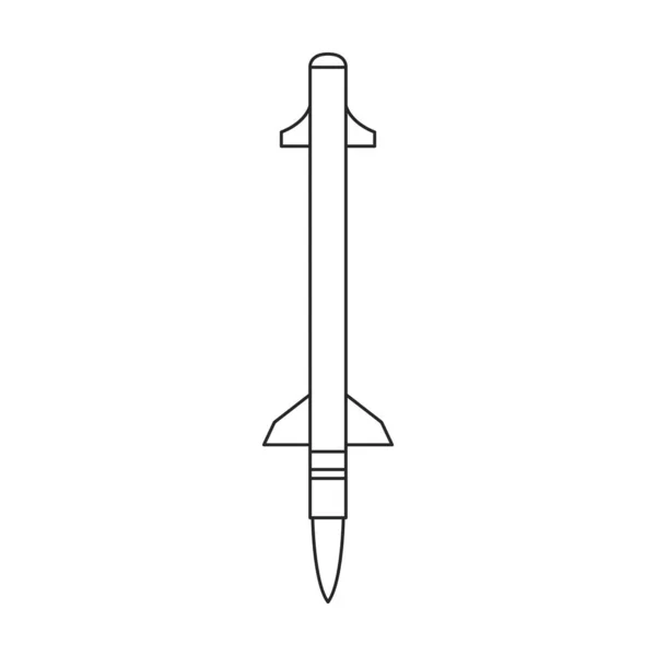 Rakete ballistischen Vektor Umriss Symbol. Vector Illustration Rakete Militär auf weißem Hintergrund. Isolierte Umrisse illustrieren Ikone der ballistischen Rakete. — Stockvektor