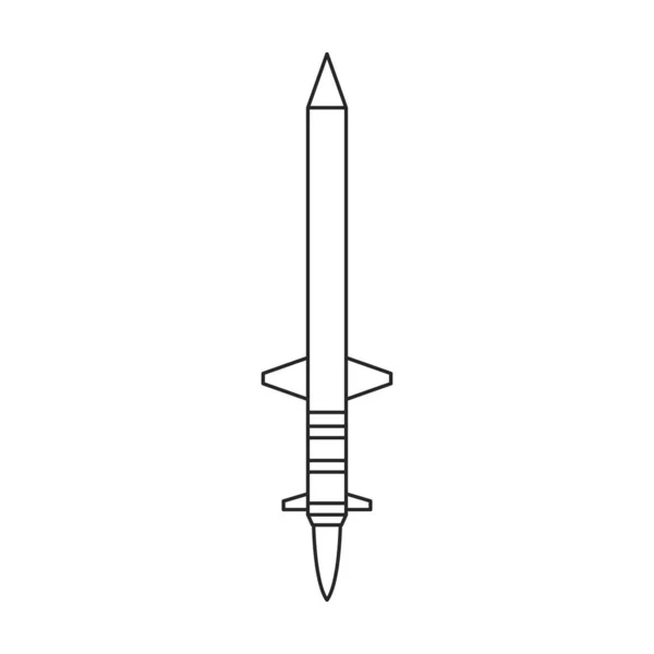 Missile ballistic vector outline icon. Vector illustration rocket military on white background. Isolated outline illustration icon of missile ballistic. — Stock Vector