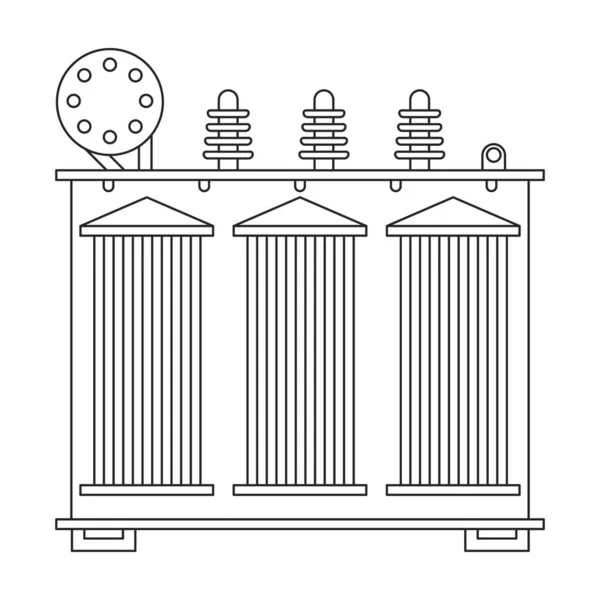 Transformateur vecteur électrique icône contour. Illustration vectorielle station elctrique sur fond blanc. Isolée illustration de contour icône de la puissance du transformateur. — Image vectorielle