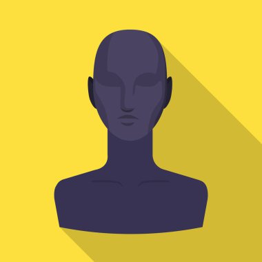 Manken ve yüz simgesinin vektör tasarımı. Depo için kukla ve test vektör simgesinin grafiği.
