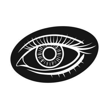 Göz ve görme sembolünün vektör tasarımı. Ağ için göz ve tanısal hisse sembolü grafiği.