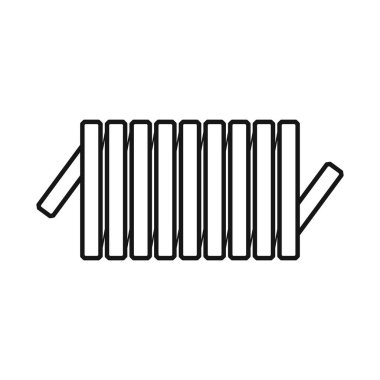 Detay ve bobin logosunun vektör tasarımı. Ayrıntıların grafiği ve enerji stoku vektör illüstrasyonu.