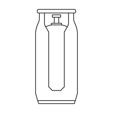 Gaz silindiri vektör ana hatları simgesi. Vector illüstrasyon lpg wite arkaplanda. Gaz silindirinin izole edilmiş taslak resimleme simgesi.