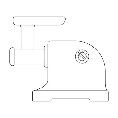 Öğütücü et vektör simgesi. Taslak vektör simgesi beyaz arkaplan öğütücüsünde izole edildi.