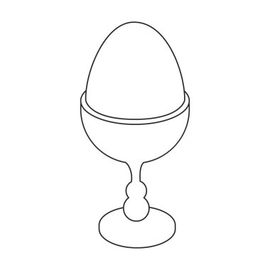 Yumurta tavuğu taslak simgesi. Beyaz arka planda vektör illüstrasyon çiftlik yemeği. İzole edilmiş yumurta tavuğu tasviri simgesi.