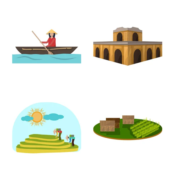 Illustrazione vettoriale dei viaggi e del simbolo del paese. Serie di viaggi e cultura stock illustrazione vettoriale. — Vettoriale Stock