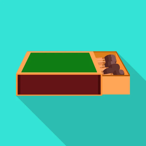 Ilustración vectorial de caja de fósforos y símbolo de caja. Elemento web de la caja de fósforos y el icono del vector de coincidencia para stock. — Vector de stock