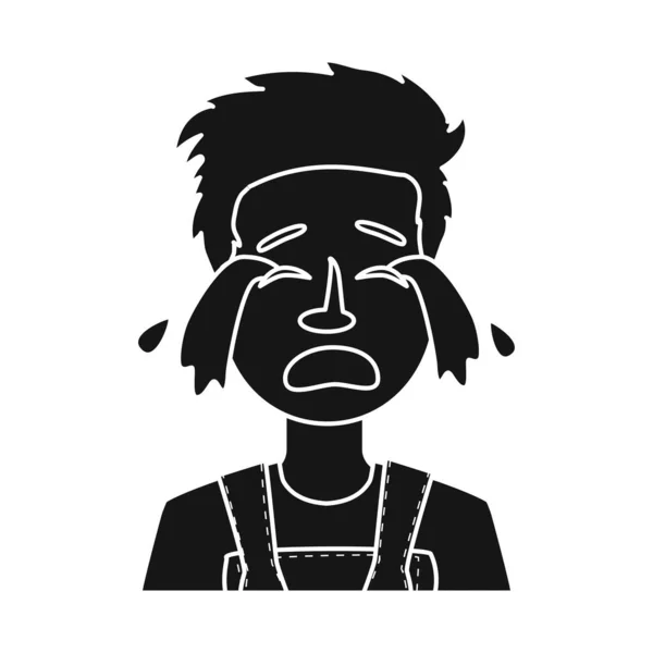 Vector design of guy and cry symbol. Set of guy and tears stock vector illustration. — Stock Vector