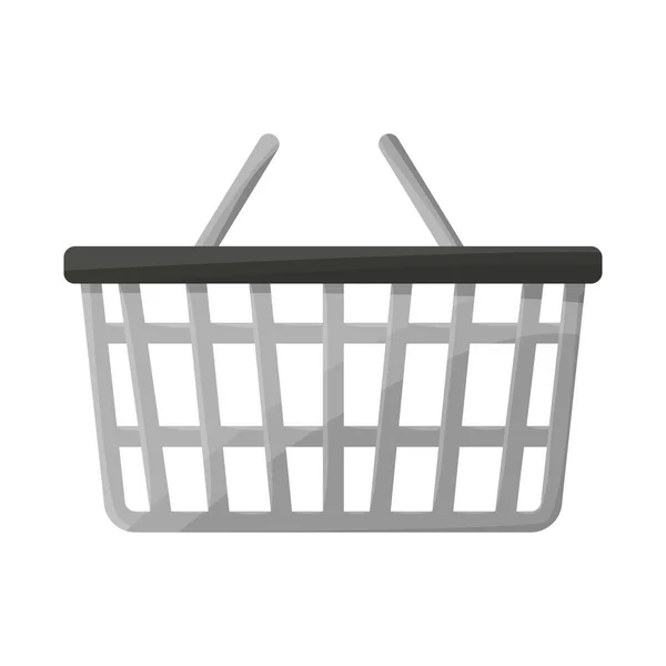 Objeto aislado de cesta y letrero de tienda. Elemento web de cesta e icono de vector de plástico para stock. — Vector de stock