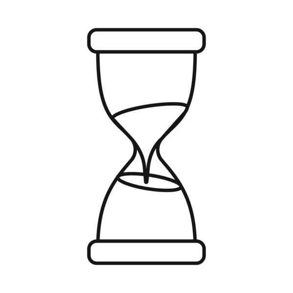 Diseño vectorial de vidrio de arena y el símbolo del temporizador. Gráfico de vidrio de arena y el icono de vectores minuto para stock. — Vector de stock
